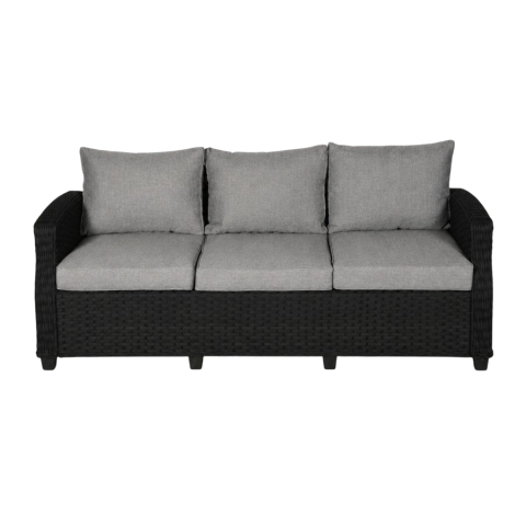 Pinta juoda trivietė lauko sofa "Vila Tjorn"